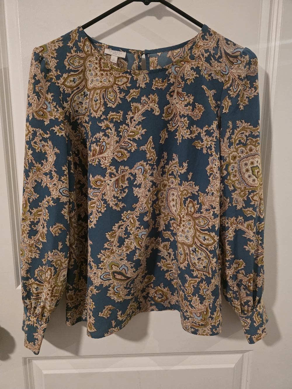 TALBOTS- Paisley Long-Sleeve Blouse